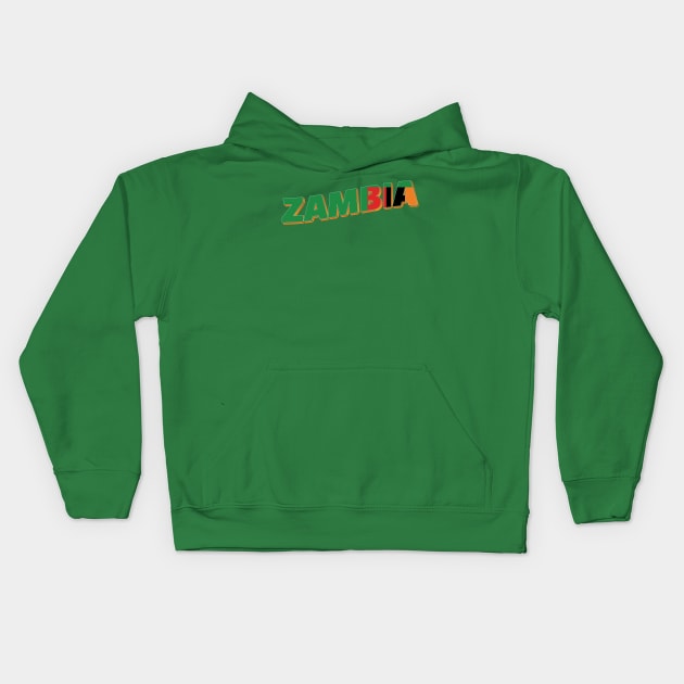 Zambia vintage style retro souvenir Kids Hoodie by DesignerPropo